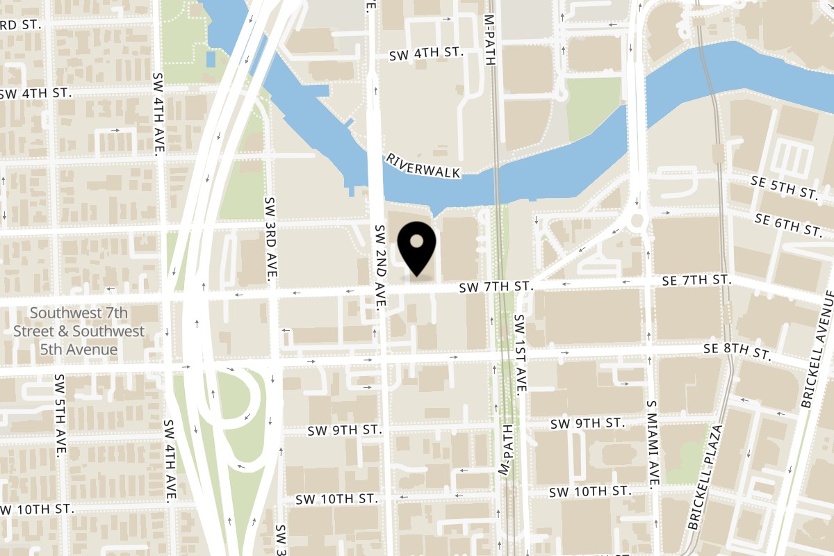 Map showing the location of Mayu on 177 Southwest 7th Street in Miami